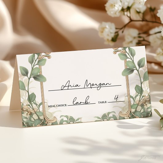 Elegante eucalyptus en gouden bloemenbruiloft