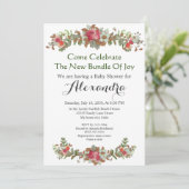 Elégante Eucalyptus Floral Baby shower invitation (Debout devant)