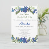 Elégante Eucalyptus Floral Baby shower invitation (Debout devant)