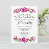 Elégante Eucalyptus Floral Baby shower invitation (Debout devant)