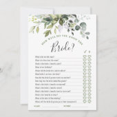 Elégante Eucalyptus Floral Fête des mariées Carte  (Devant)