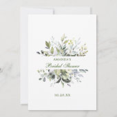 Elégante Eucalyptus Floral Fête des mariées Carte  (Dos)