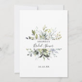 Elégante Eucalyptus Floral Fête des mariées Carte  (Dos)