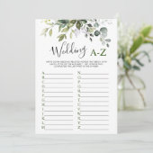 Elégante Eucalyptus Floral Fête des mariées Carte  (Debout devant)