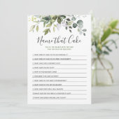 Elégante Eucalyptus Floral Fête des mariées Carte  (Debout devant)