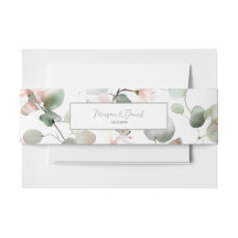 Elegante Eucalyptus Foliage Invitation Belly Band