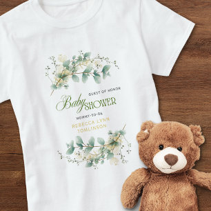 Elegante Eucalyptus Geslachtsonzijdige Baby Shower T-shirt