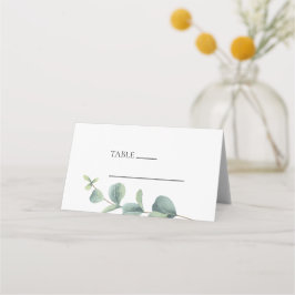 Elegante Eucalyptus Gevouwen Trouwplaats Kaart