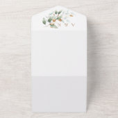 Elegante Eucalyptus Glam QR Code Bruiloft All In One Uitnodiging (Buitenkant)