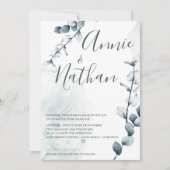 Elegante Eucalyptus Green verlaat botanische bruil Kaart (Voorkant)