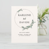 Elegante Eucalyptus Groen Blad Schrift Foto Kaart (Staand voorkant)