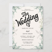 Elegante Eucalyptus Groen Blad Schrift Foto Kaart (Achterkant)