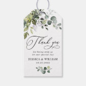 Elegante Eucalyptus Groen Favor Bedankt Cadeau T Cadeaulabel (Voorkant)