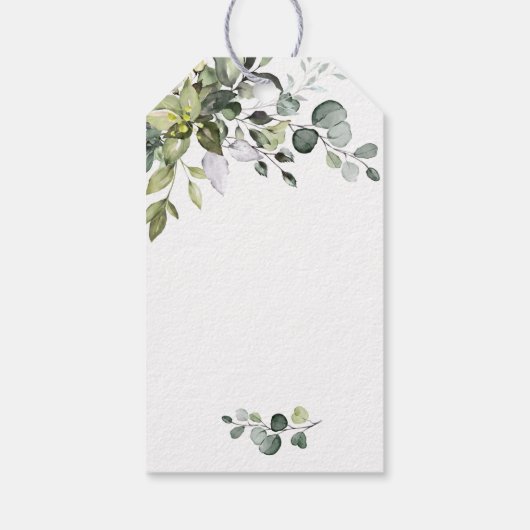 Elegante Eucalyptus Groen Favor Bedankt Cadeau T Cadeaulabel (Achterkant)