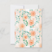 Elegante Eucalyptus Groen Perzik Bloem Save The Date (Achterkant)