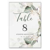 Elegante Eucalyptus Groen Rustiek Wit Kaart (Achterkant)