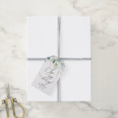 Elegante Eucalyptus groen slok slok hoera Cadeaulabel (Met Touw)