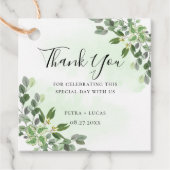 Elegante Eucalyptus groen succulent dank Bedankjes Labels (Voorkant)