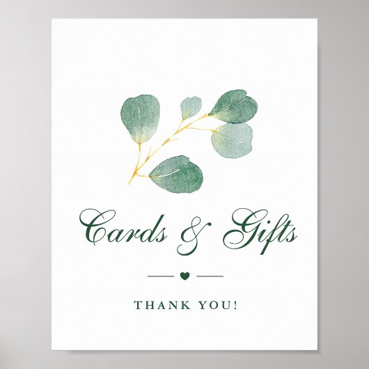 Elegante Eucalyptus groen trouwkaarten & geschenke Poster
