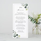 Elegante Eucalyptus groen vier gangen Menu (Staand voorkant)