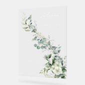 Elegante Eucalyptus groen welkom Acryl Bord (Hoek)