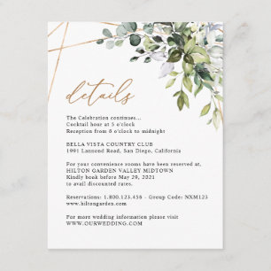 Elegante Eucalyptus Groene Begroeiing Gouden Info Informatiekaartje