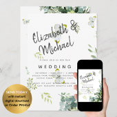 Elegante Eucalyptus Groene Bladeren Smaragd Bruilo Kaart