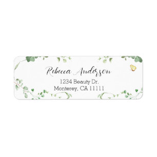 Elegante Eucalyptus Groene Bruids- Etiket