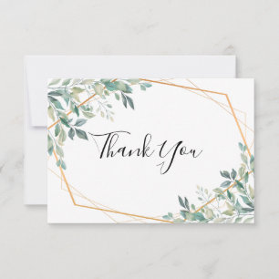 Elegante Eucalyptus Groene Goud Bedankkaart