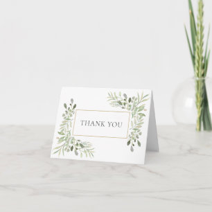 Elegante Eucalyptus Groene Huwelijks Dankjewel Kaart