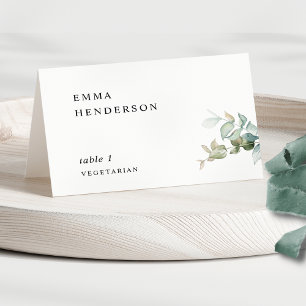 Elegante Eucalyptus Groene Huwelijks Plaatskaarten Kaart