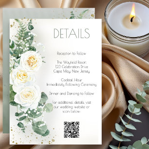 Elegante Eucalyptus Groene Huwelijksdetailkaart Kaart
