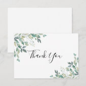 Elegante Eucalyptus Groene Rustieke Bedankkaart (Voorkant / Achterkant)