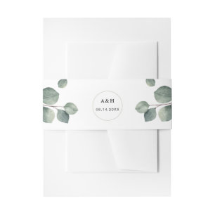 Elegante Eucalyptus Invitation Belly Band Uitnodigingen Wikkel