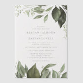 Elegante Eucalyptus laat moderne bruiloft Vellum Uitnodigingen (Voorkant)