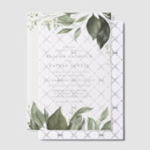 Elegante Eucalyptus laat moderne bruiloft Vellum Uitnodigingen (Offset (Uitnodiging))