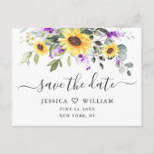 Elegante Eucalyptus Lavendel Bruiloft Save the Dat Briefkaart (Voorkant)