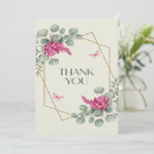 Elegante Eucalyptus & Lila Custom bruiloft Bedankkaart (Staand voorkant)