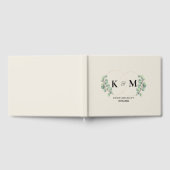 Elegante eucalyptus monogram bruiloft gastenboek (Volledig)
