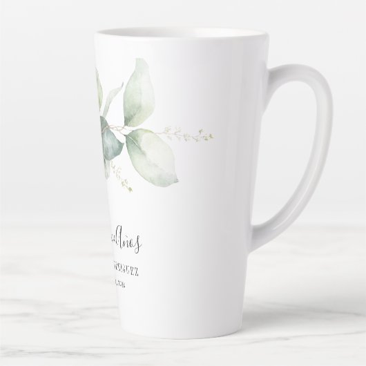 Elegante Eucalyptus Quinceanera 15e verjaardagsfee Latte Mok (Rechts)