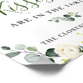 Elégante Eucalyptus Roses Blanches Poster Floral (Coin)