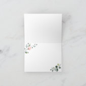 Elegante Eucalyptus Roze Rozen Bruiloft Bedankkaart (Binnen)