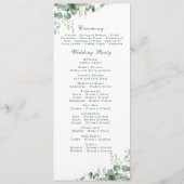 Elegante Eucalyptus Salie Groene Botanische Huweli Programma (Achterkant)