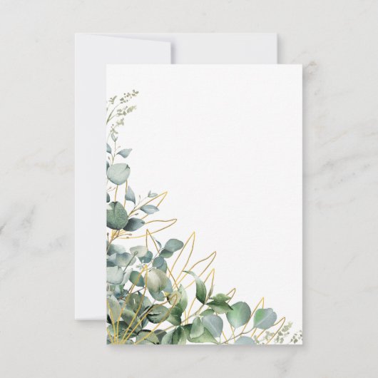 Elegante Eucalyptus Save the Date Kaarten (Achterkant)