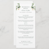 Elegante eucalyptus script bruiloft menu (Voorkant / Achterkant)