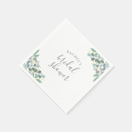 Elegante Eucalyptus Stof Blauwe Bruidsborrel Servet (Hoek)