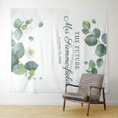 Elegante Eucalyptus Toekomst Mrs Photo Booth Achte Wandkleed (In Situ (horizontaal))