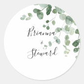 Elegante Eucalyptus trouwenvelop afdichtingen Ronde Sticker (Voorkant)