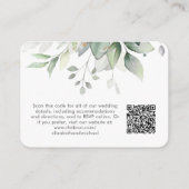 Elegante Eucalyptus trouwwebsite QR-code Informatiekaartje (Achterkant)