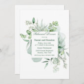 Elegante Eucalyptus Uitnodiging (Voorkant / Achterkant)